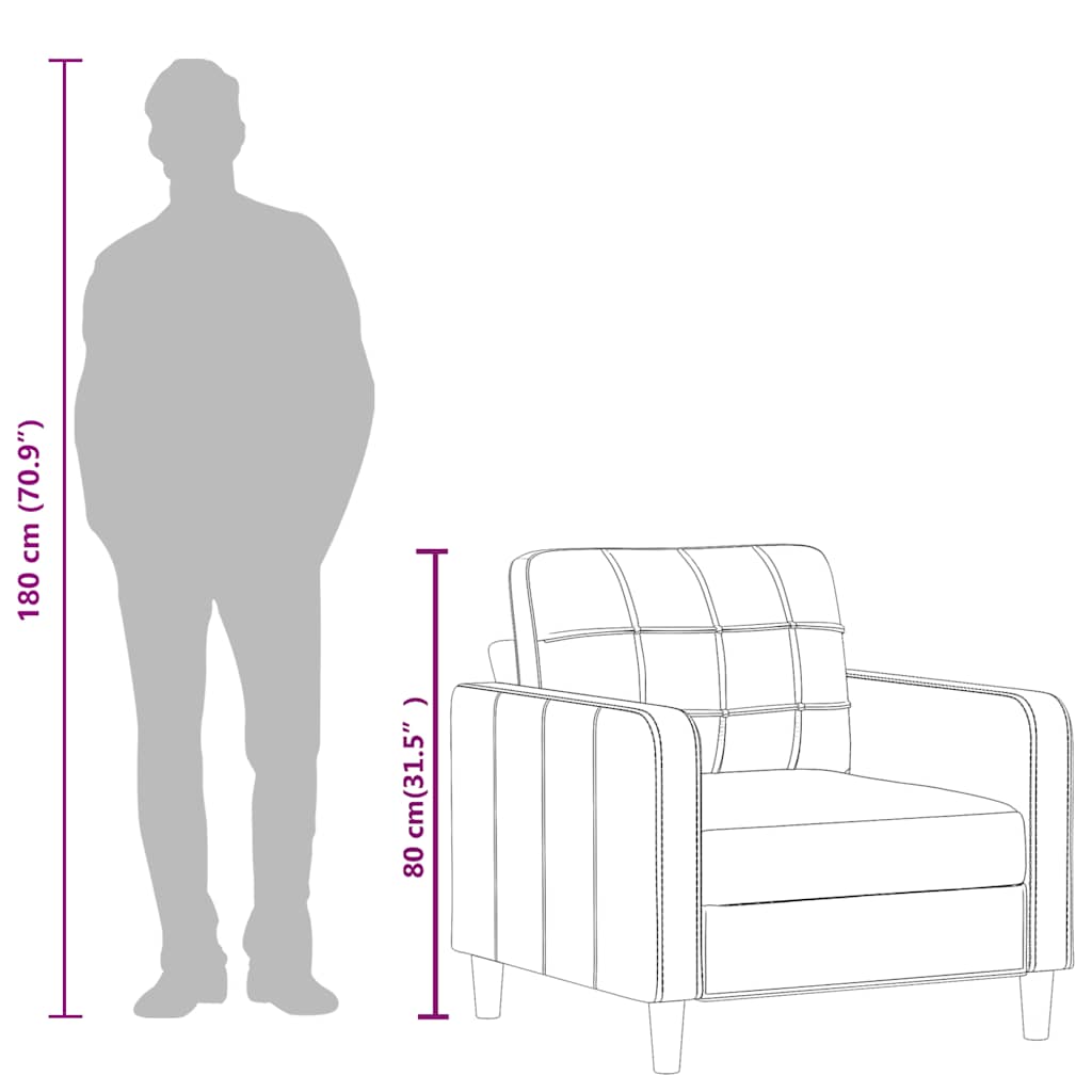 Sessel Schwarz 60 cm Kunstleder