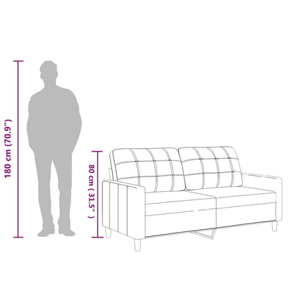 2-Sitzer-Sofa Schwarz 140 cm Kunstleder