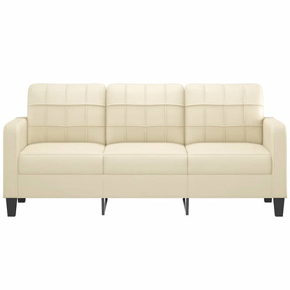 3-Sitzer-Sofa Creme 180 cm Kunstleder