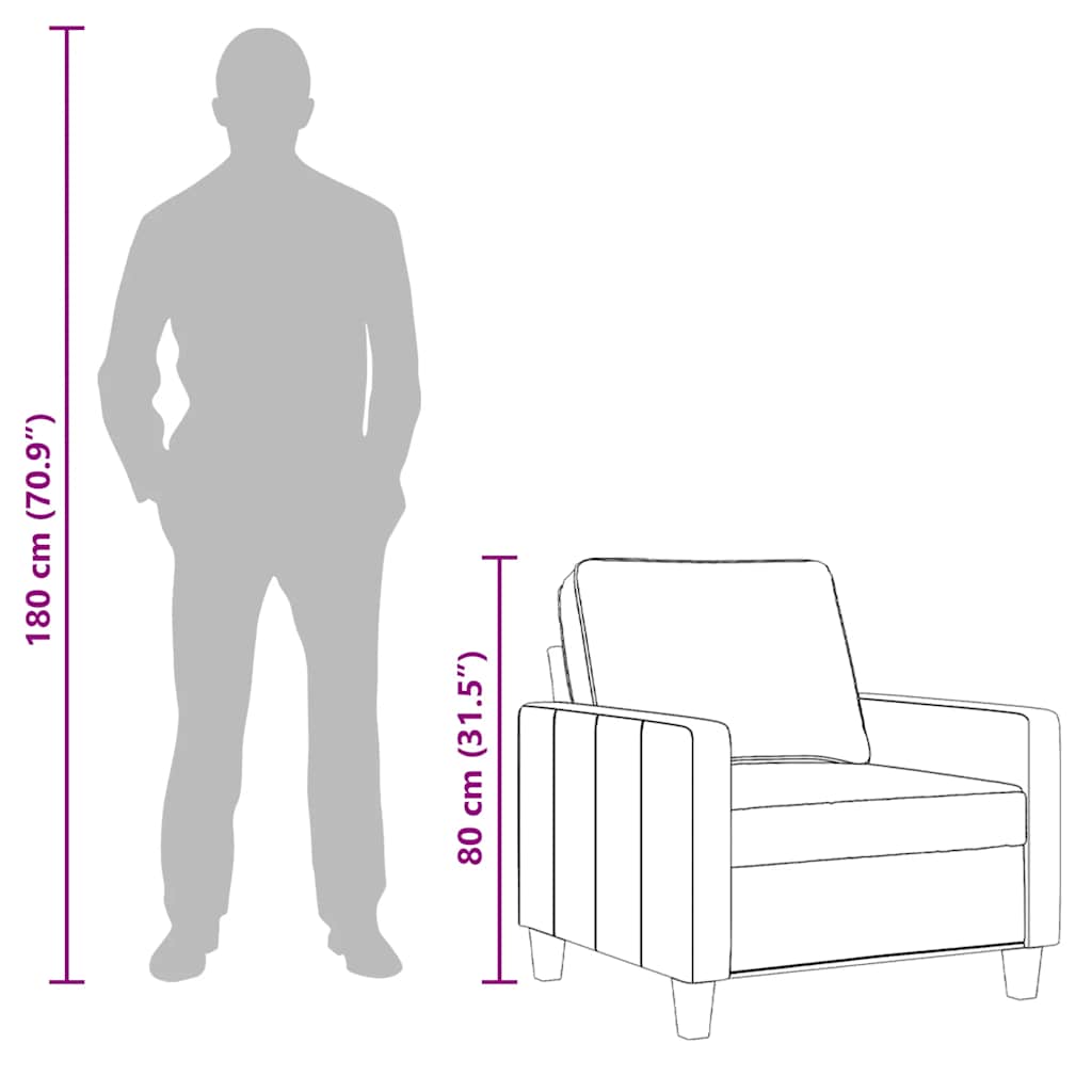 Sessel Creme 60 cm Stoff