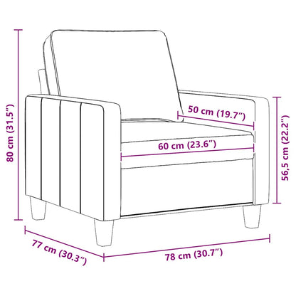 Sessel Braun 60 cm Stoff