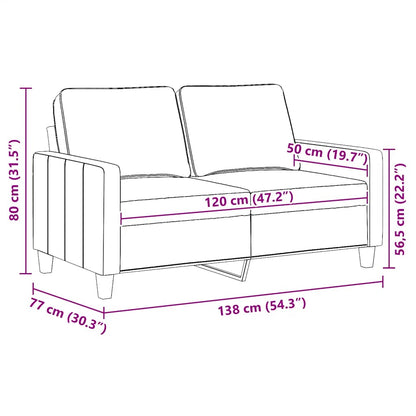 2-Sitzer-Sofa Hellgrau 120 cm Stoff