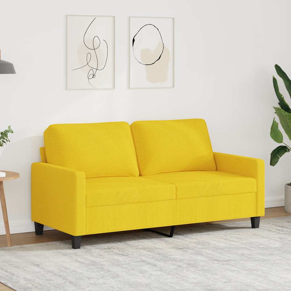 2-Sitzer-Sofa Hellgelb 140 cm Stoff