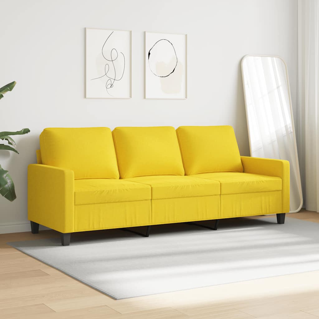 3-Sitzer-Sofa Hellgelb 180 cm Stoff