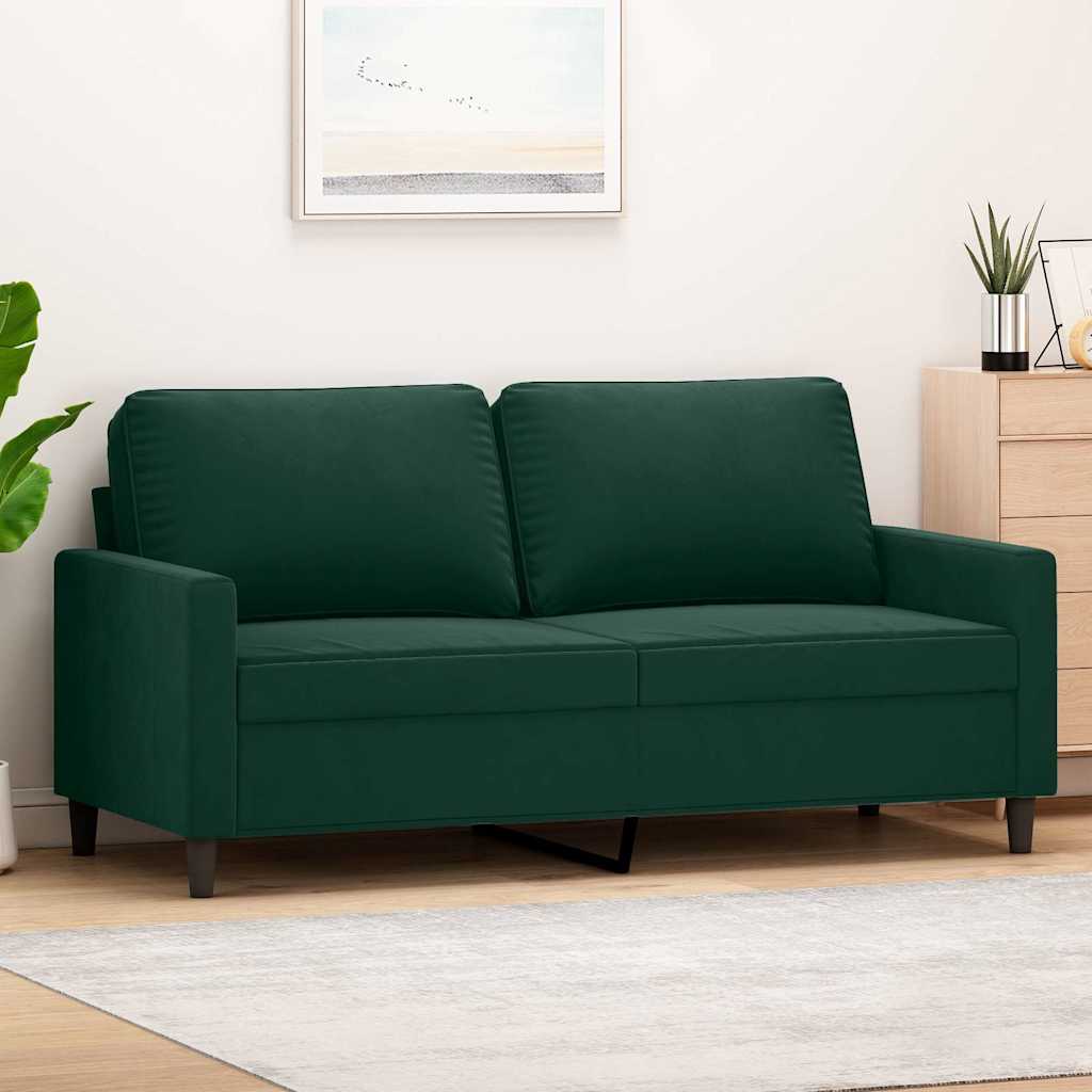 2-Sitzer-Sofa Dunkelgrün 140 cm Samt