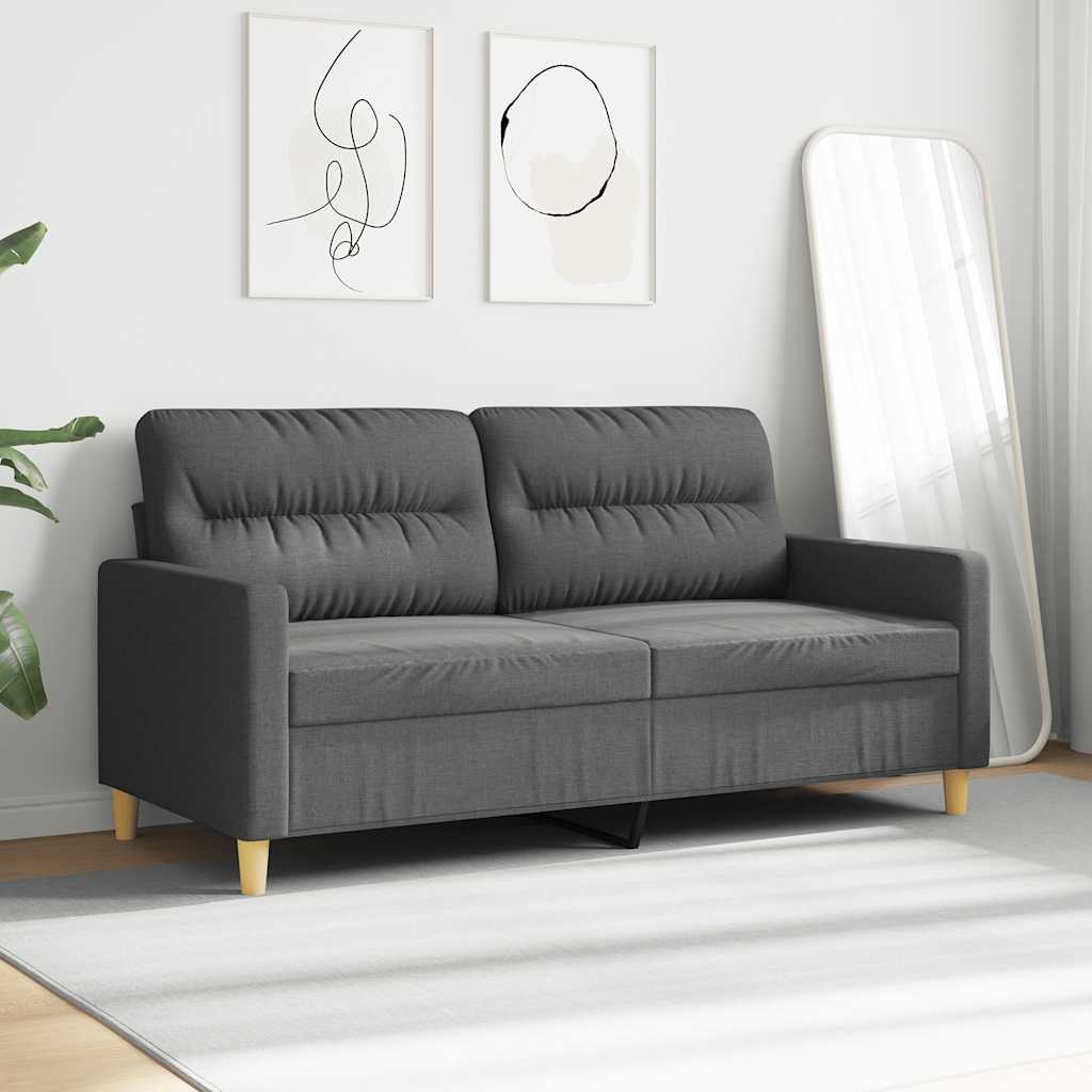 2-Sitzer-Sofa Dunkelgrau 140 cm Stoff