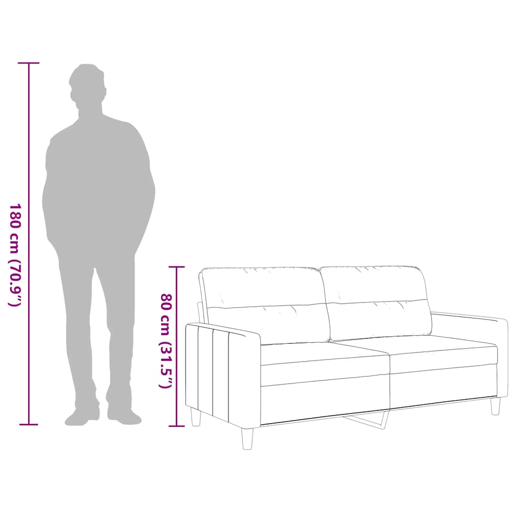 2-Sitzer-Sofa Dunkelgrau 140 cm Stoff