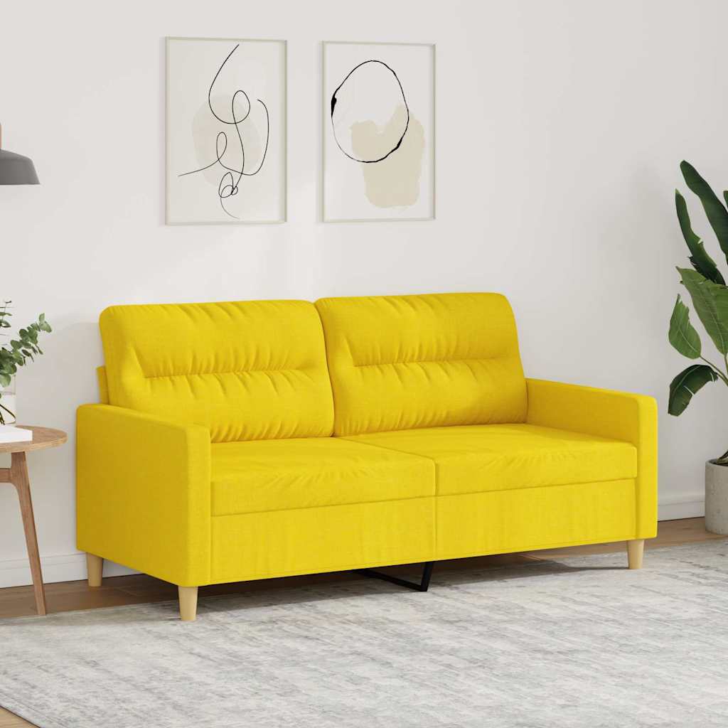 2-Sitzer-Sofa Hellgelb 140 cm Stoff