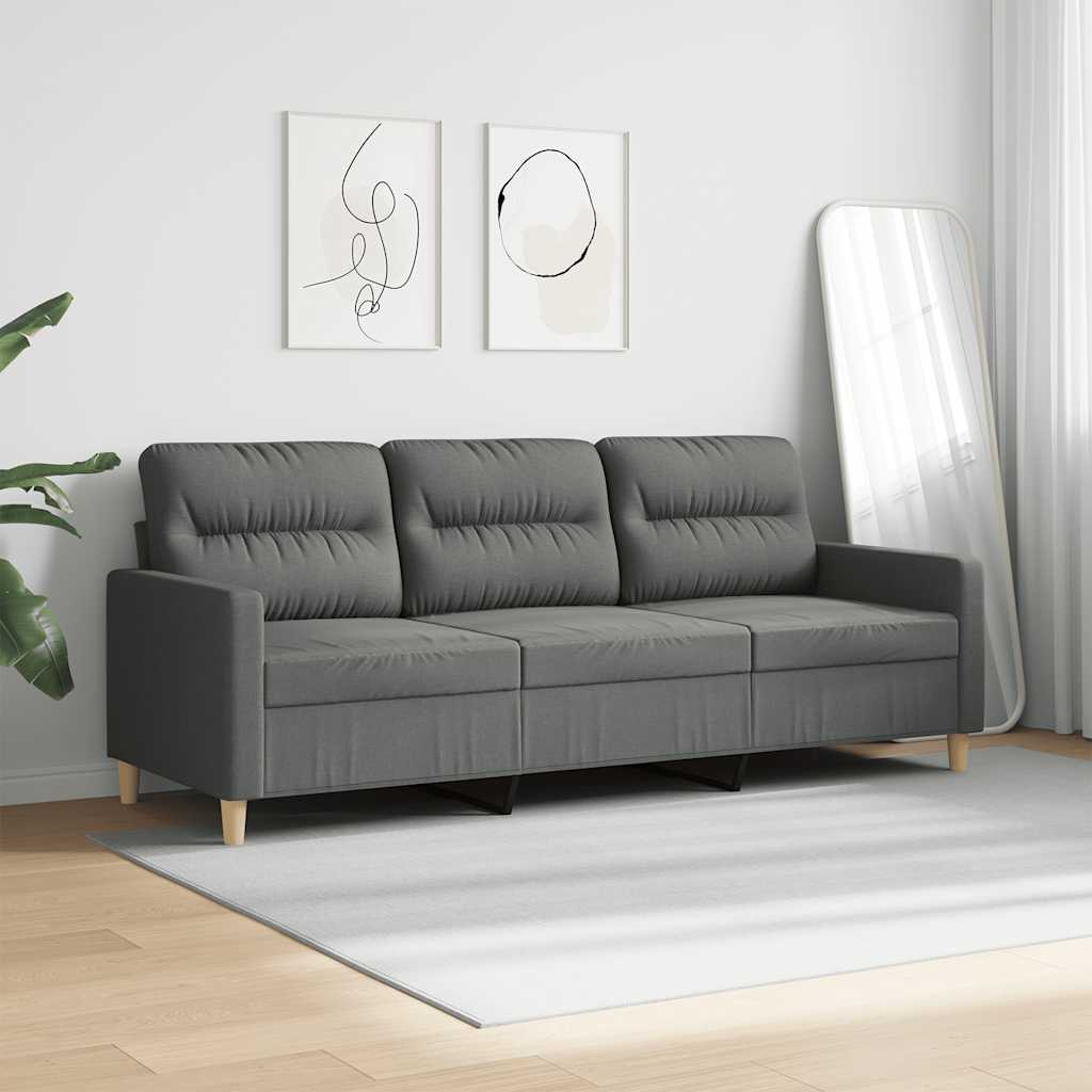 3-Sitzer-Sofa Dunkelgrau 180 cm Stoff