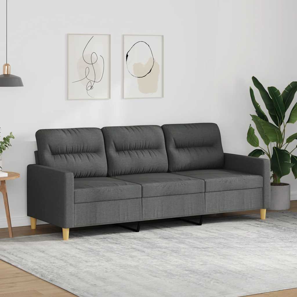 3-Sitzer-Sofa Dunkelgrau 180 cm Stoff