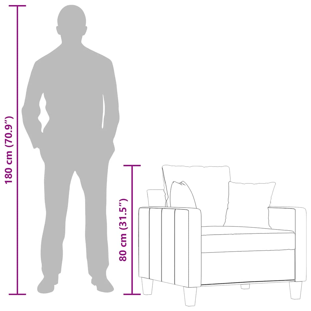 Sessel Braun 60 cm Stoff