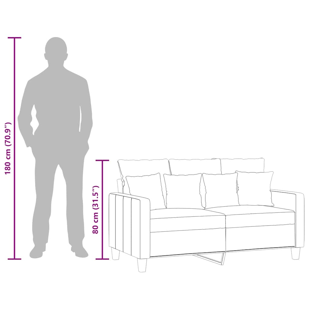 2-Sitzer-Sofa Hellgelb 120 cm Stoff