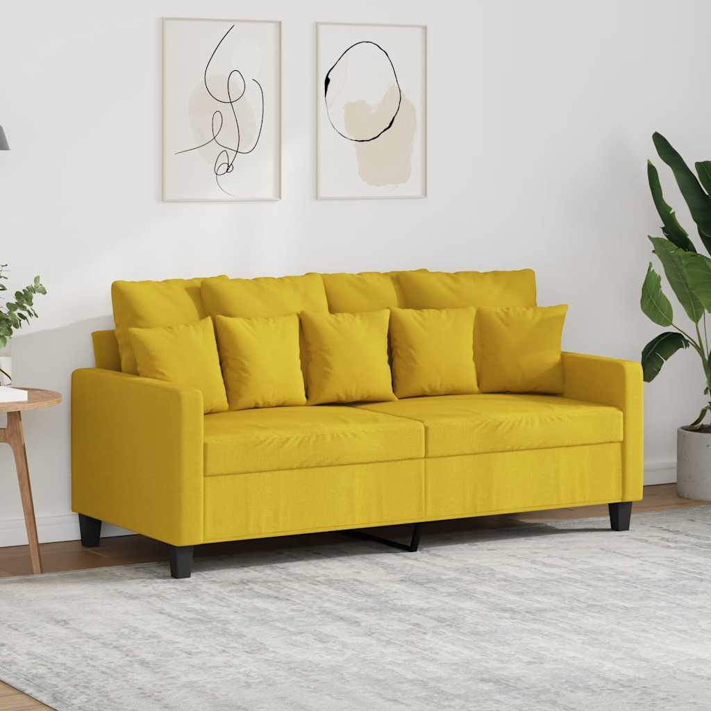 2-Sitzer-Sofa Hellgelb 140 cm Stoff