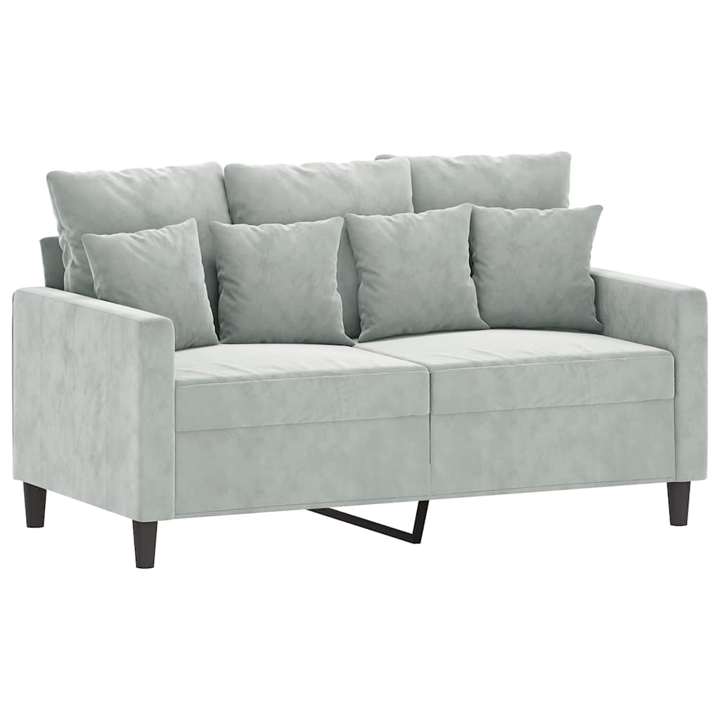 2-Sitzer-Sofa Hellgrau 120 cm Samt