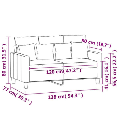 2-Sitzer-Sofa Dunkelgrau 120 cm Samt