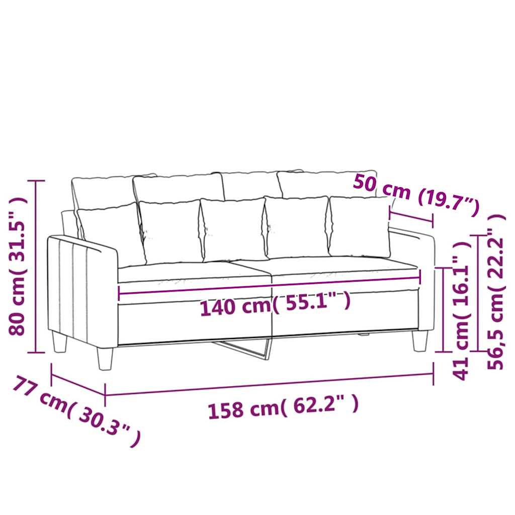 2-Sitzer-Sofa Gelb 140 cm Samt