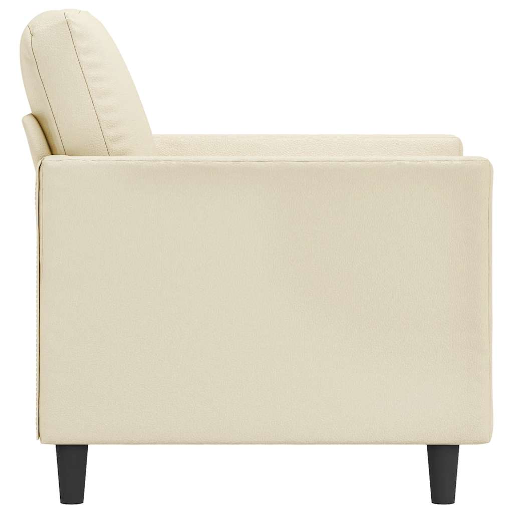 Sessel Creme 60 cm Kunstleder