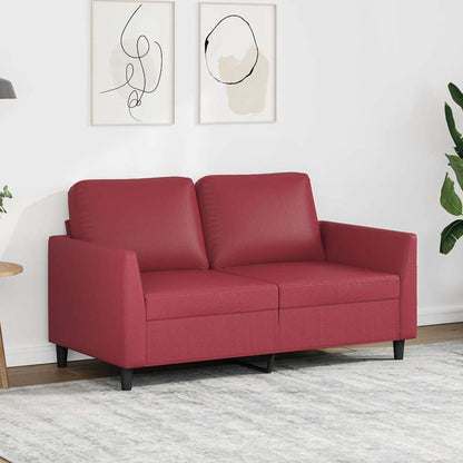 2-Sitzer-Sofa Weinrot 120 cm Kunstleder