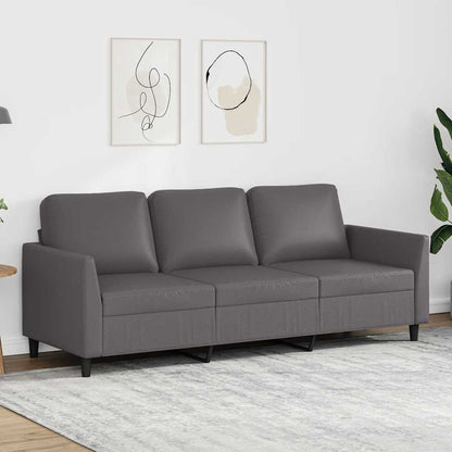 3-Sitzer-Sofa Grau 180 cm Kunstleder
