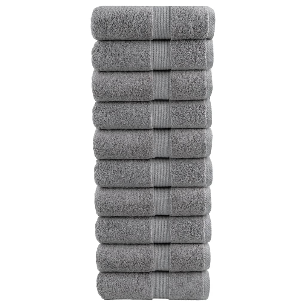 Premium-Waschtücher SOLUND 10 Stk. Grau 30x30 cm 600 g/m²