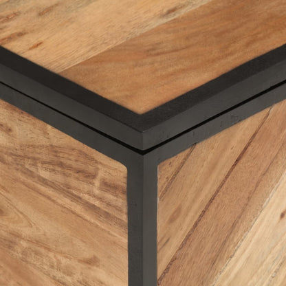 Truhe 60x30x30 cm Massivholz Akazie und Eisen