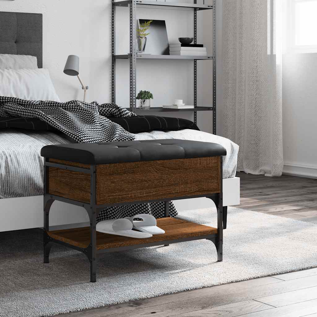 Schuhbank Braun Eichen-Optik 62x42x45 cm Holzwerkstoff