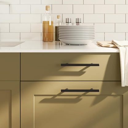 Möbelgriffe 10 Stk. Schwarz 128 mm Edelstahl