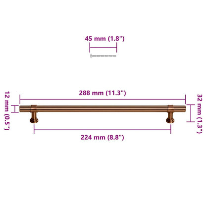 Möbelgriffe 5 Stk. Bronzen 224 mm Edelstahl