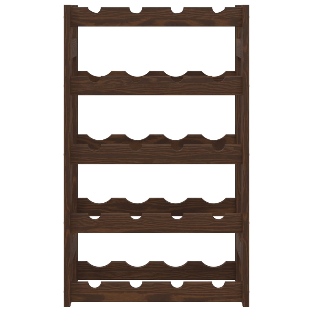 Weinregal für 20 Flaschen Braun Massivholz Kiefer