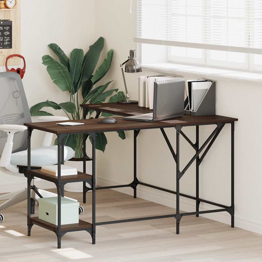 Schreibtisch Braun Eichen-Optik 139x139x75 cm Holzwerkstoff