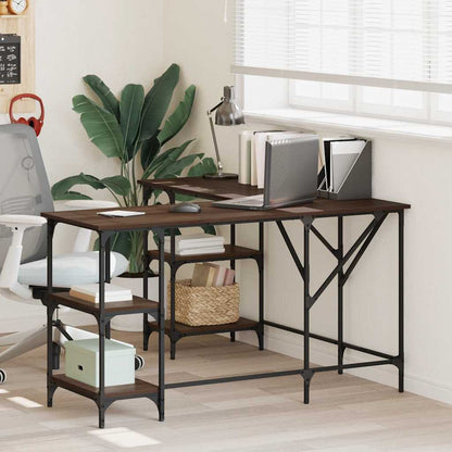 Schreibtisch Braun Eichen-Optik 139x139x75 cm Holzwerkstoff