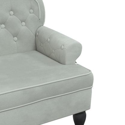 Bank mit Rückenlehne Hellgrau 119,5x64,5x75 cm Samt