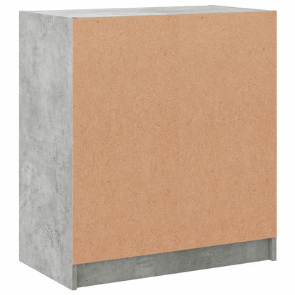Beistellschrank mit Glastüren Betongrau 68x37x75,5 cm