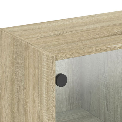 Wandschrank mit Glastüren Sonoma-Eiche 102x37x35 cm