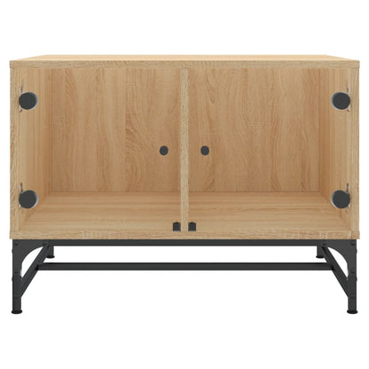 Couchtisch mit Glastüren Sonoma-Eiche 68,5x50x50 cm