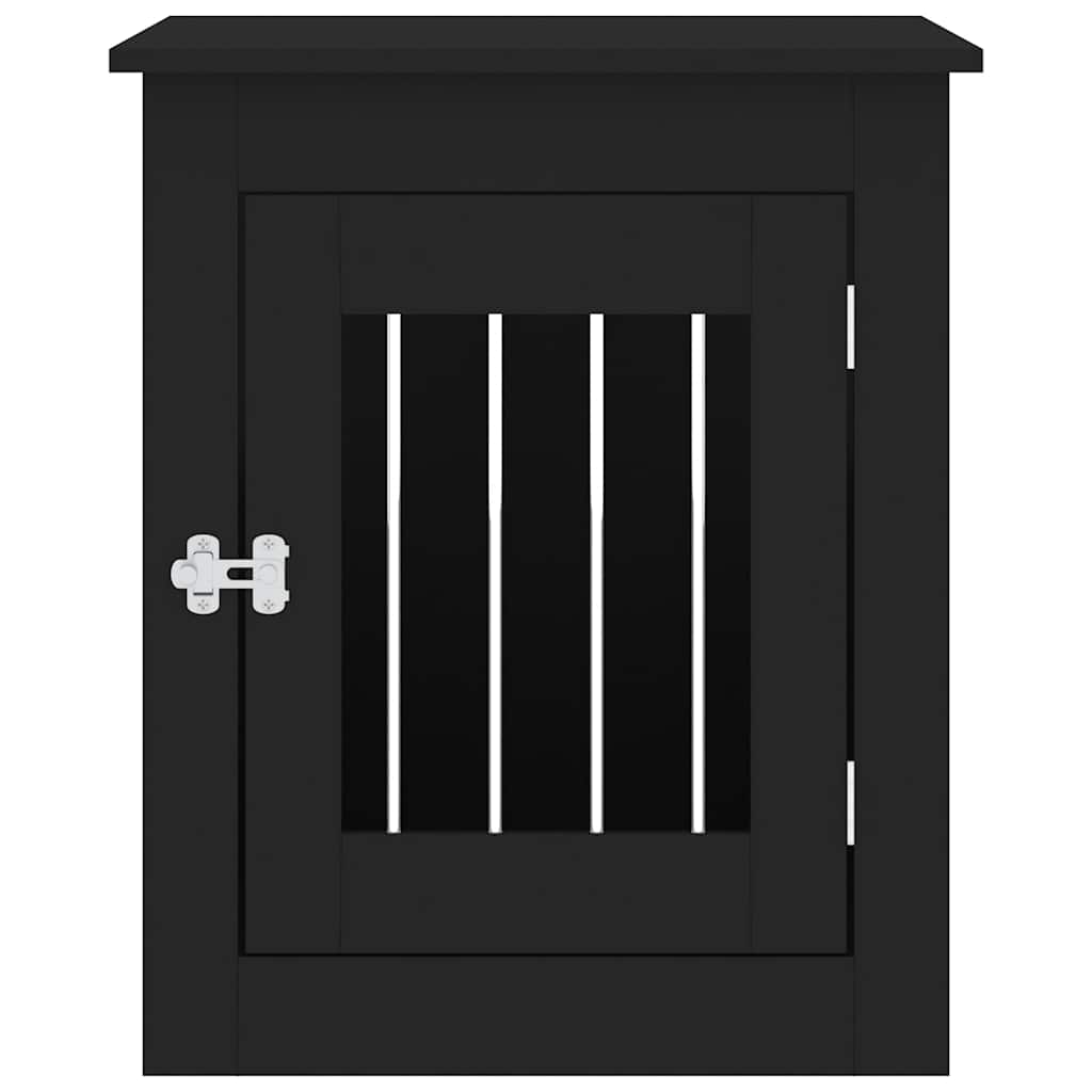 Hundekäfig im Möbelstil Schwarz 55x75x65 cm Holzwerkstoff