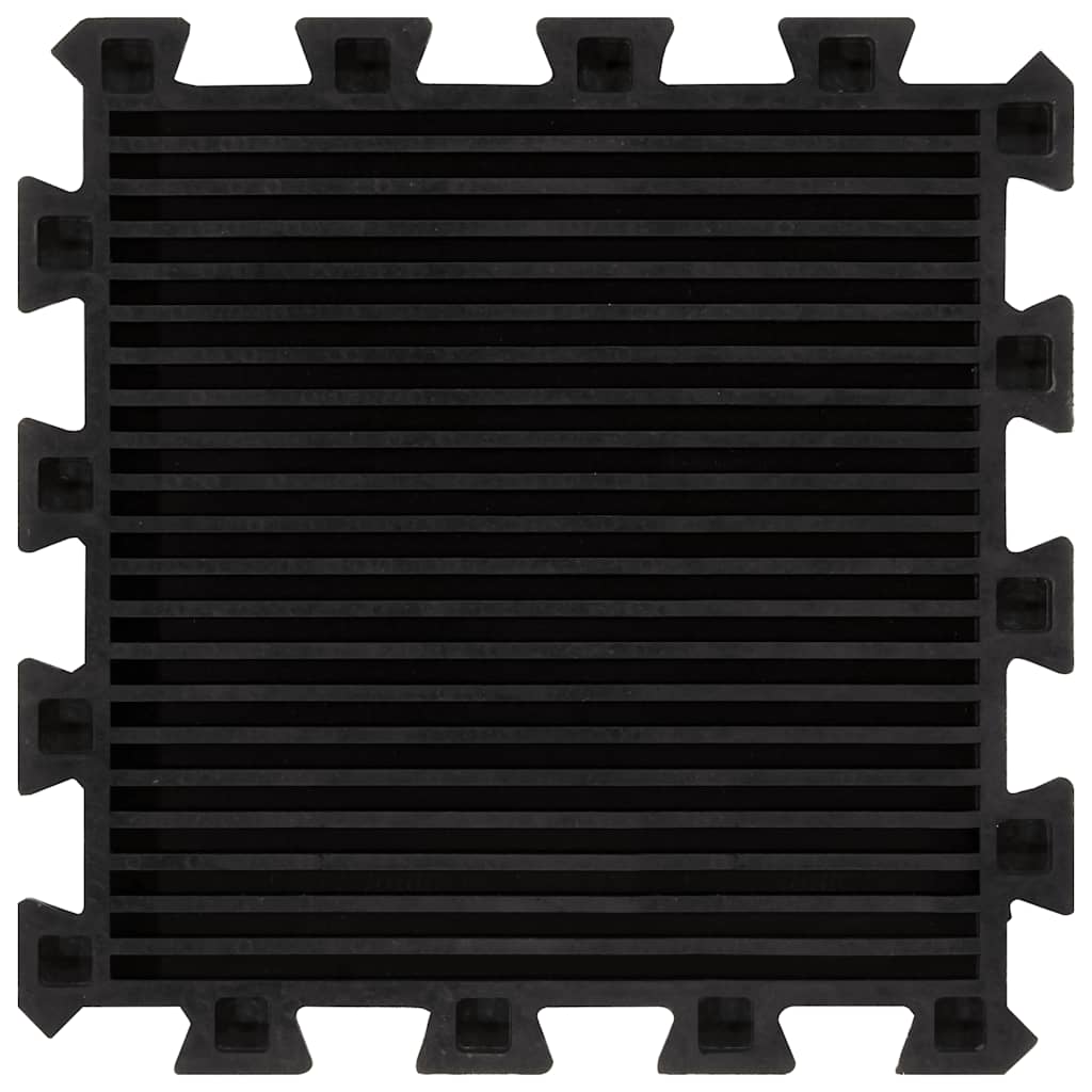 Bodenfliesen aus Gummi 16 Stk. Schwarz 16 mm 30x30 cm