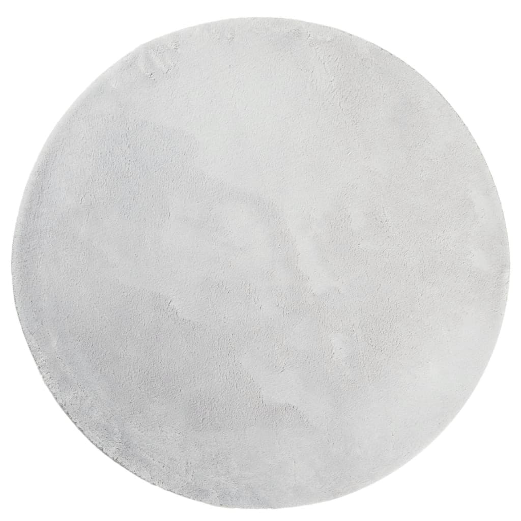 Teppich HUARTE Kurzflor Weich und Waschbar Grau Ø 160 cm