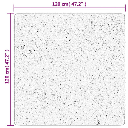 Teppich Shaggy Hochflor Modern Schwarz und Creme 120x120 cm