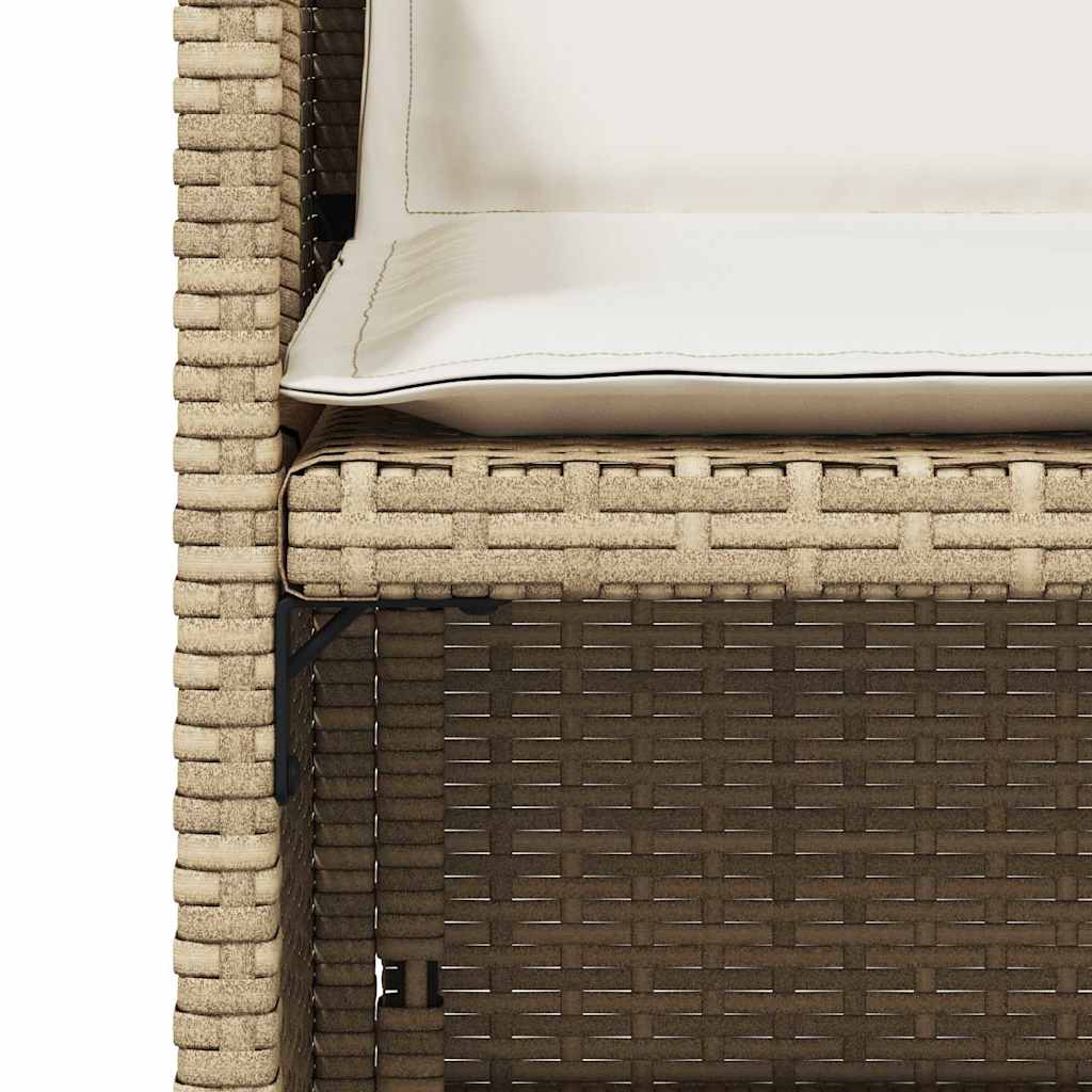 Gartenstühle mit Kissen 4 Stk. Beige Poly Rattan