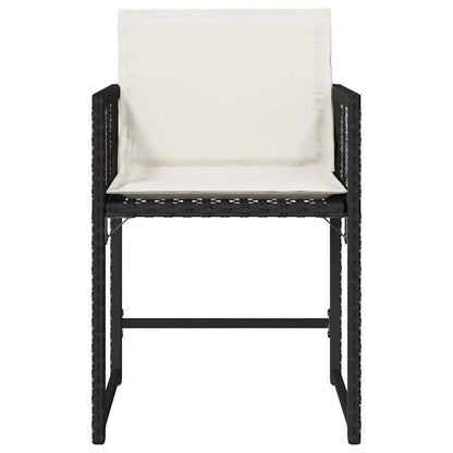 Gartenstühle mit Kissen 4 Stk. Schwarz Poly Rattan