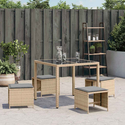 Gartenhocker Kissen 4Stk. Beigemischung 41x41x36 cm Poly Rattan