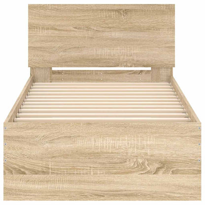 Bettgestell ohne Matratze mit Kopfteil Sonoma-Eiche 90x190 cm