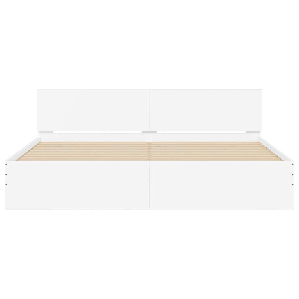 Bettgestell mit Kopfteil Weiß 180x200 cm