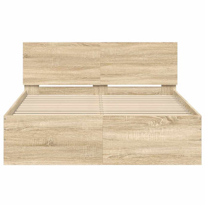 Bettgestell mit Kopfteil Sonoma-Eiche 120x200 cm
