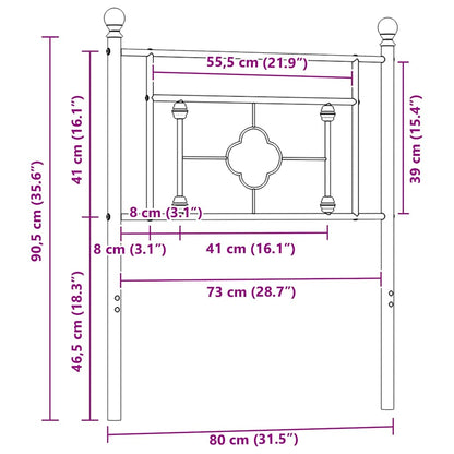 Ersatz-Kopfteil Metall Weiß 75 cm