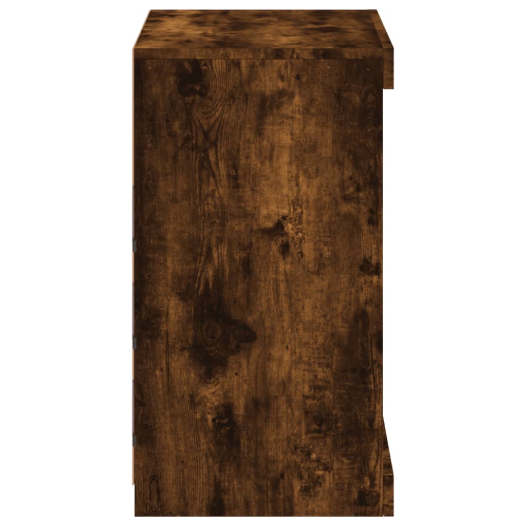 Sideboard mit LED-Leuchten Räuchereiche 60,5x37x67 cm