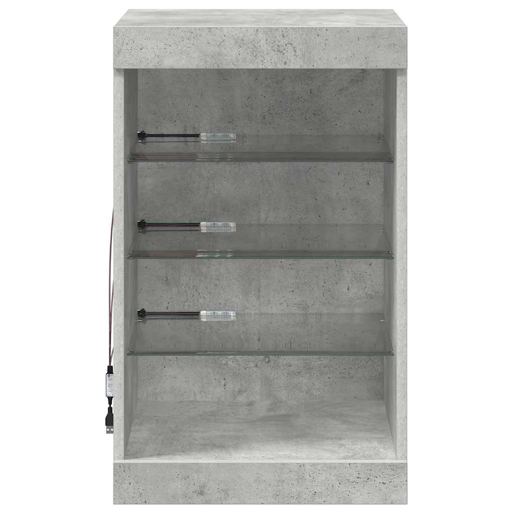 Sideboard mit LED-Leuchten Betongrau 41x37x67 cm