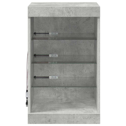 Sideboard mit LED-Leuchten Betongrau 41x37x67 cm
