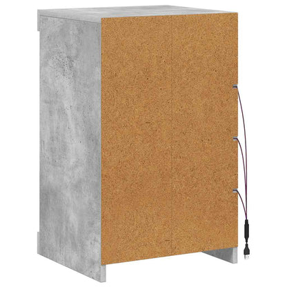 Sideboard mit LED-Leuchten Betongrau 41x37x67 cm